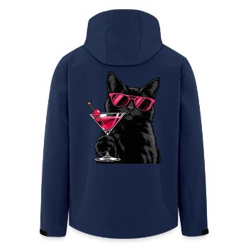 Cocktail Cat With Attitude - Recycelte Männer Softshell-Jacke von Stanley/Stella - Navy - Hinten - AI Model Male 185 light (185cm)