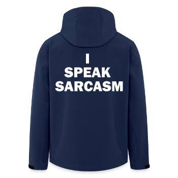 Ich Spreche Sarkasmus Sarkastischer Humor Aussage - Recycelte Männer Softshell-Jacke von Stanley/Stella - Navy - Hinten - AI Model Male 185 light (185cm)