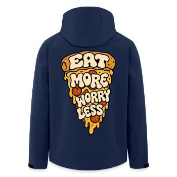 Pizza – Eat More Worry Less - Recycelte Männer Softshell-Jacke von Stanley/Stella - Navy - Hinten - AI Model Male 185 light (185cm)