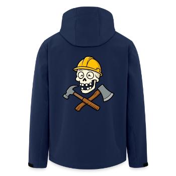 Lustiger Bauarbeiter-Schädel - Recycelte Männer Softshell-Jacke von Stanley/Stella - Navy - Hinten - AI Model Male 185 light (185cm)
