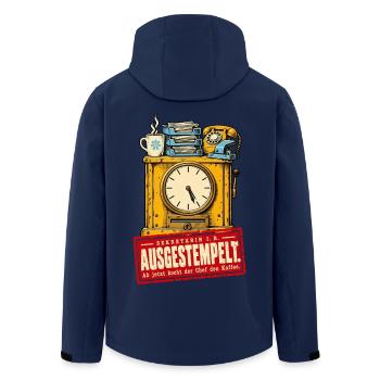 Ausgestempelt Sekretärin in Rente - Recycelte Männer Softshell-Jacke von Stanley/Stella - Navy - Hinten - AI Model Male 185 light (185cm)