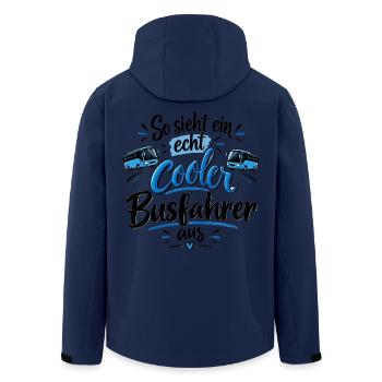 So sieht ein echt cooler Busfahrer aus - Recycelte Männer Softshell-Jacke von Stanley/Stella - Navy - Hinten - AI Model Male 185 light (185cm)