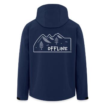 Offline – Wandern, Berge & Natur genießen - Recycelte Männer Softshell-Jacke von Stanley/Stella - Navy - Hinten - AI Model Male 185 light (185cm)