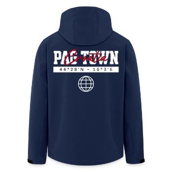Pag Kroatien Koordinaten Reise Souvenir - Recycelte Männer Softshell-Jacke von Stanley/Stella - Navy - Hinten - AI Model Male 185 light (185cm)