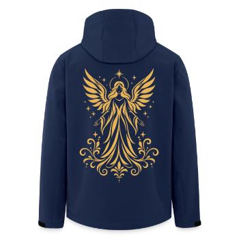 Weihnachtsengel - Engel Schutzengel mit Sternen - Recycelte Männer Softshell-Jacke von Stanley/Stella - Navy - Hinten - AI Model Male 185 light (185cm)