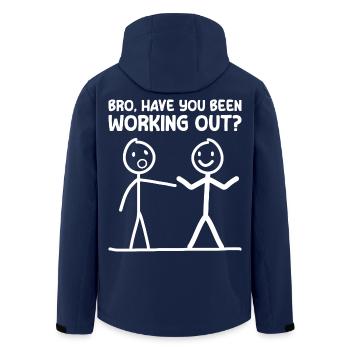 Bro, have you been working out? Bodybuilder Gym - Recycelte Männer Softshell-Jacke von Stanley/Stella - Navy - Hinten - AI Model Male 185 light (185cm)
