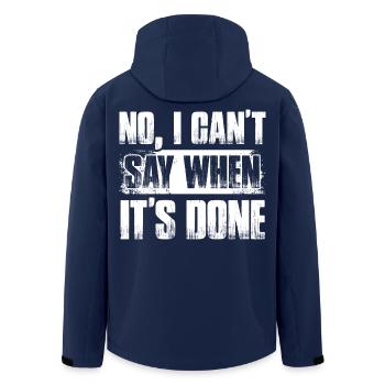 I can't say when it's done Car lover car mechanic - Recycelte Männer Softshell-Jacke von Stanley/Stella - Navy - Hinten - AI Model Male 185 light (185cm)