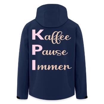 Büro Kaffee Sprüche - Recycelte Männer Softshell-Jacke von Stanley/Stella - Navy - Hinten - AI Model Male 185 light (185cm)
