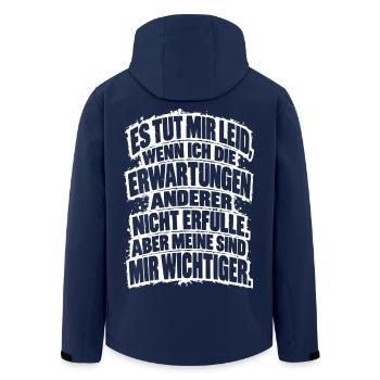 Lustiger Spruch Es tut mir Leid, wenn ich die... - Recycelte Männer Softshell-Jacke von Stanley/Stella - Navy - Hinten - AI Model Male 185 light (185cm)