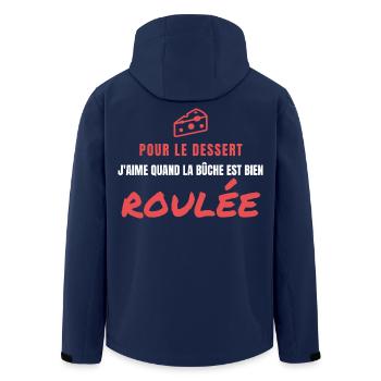 Dessert Bûche Bien Roulée Humor Weihnachten - Recycelte Männer Softshell-Jacke von Stanley/Stella - Navy - Hinten - AI Model Male 185 light (185cm)