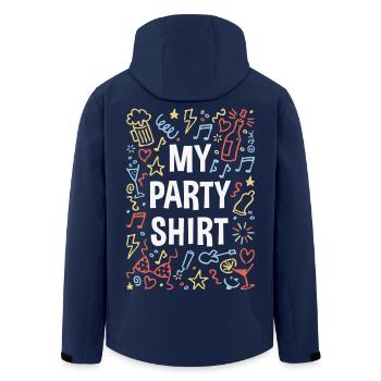 My Party Shirt (Feier / Feiern / Partyspaß / 4C) - Recycelte Männer Softshell-Jacke von Stanley/Stella - Navy - Hinten - AI Model Male 185 light (185cm)