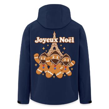 Joyeux Noël – Rebellische Lebkuchen in Paris - Recycelte Männer Softshell-Jacke von Stanley/Stella - Navy - Hinten - AI Model Male 185 light (185cm)