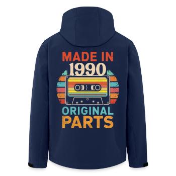1990 Geburtstag Original 90er 80er Kassettenband Retro - Recycelte Männer Softshell-Jacke von Stanley/Stella - Navy - Hinten - AI Model Male 185 light (185cm)