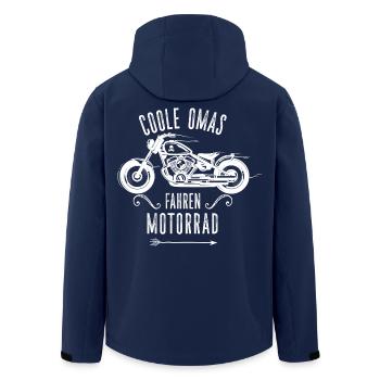Coole Omas Fahren Motorrad Biker Oma Spruch - Recycelte Männer Softshell-Jacke von Stanley/Stella - Navy - Hinten - AI Model Male 185 light (185cm)