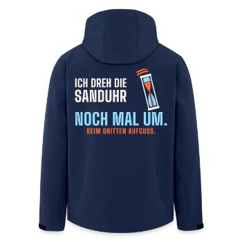 Ich dreh die Sanduhr noch mal um. Sauna lustig - Recycelte Männer Softshell-Jacke von Stanley/Stella - Navy - Hinten - AI Model Male 185 light (185cm)