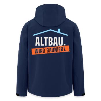 Altbau. Wird sauniert. Lustiges Sauna Geschenk - Recycelte Männer Softshell-Jacke von Stanley/Stella - Navy - Hinten - AI Model Male 185 light (185cm)