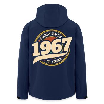 1967 60-jähriges Vintage-Jubiläum - Recycelte Männer Softshell-Jacke von Stanley/Stella - Navy - Hinten - AI Model Male 185 light (185cm)