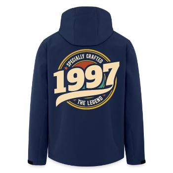1997 30-jähriges Vintage-Jubiläum - Recycelte Männer Softshell-Jacke von Stanley/Stella - Navy - Hinten - AI Model Male 185 light (185cm)