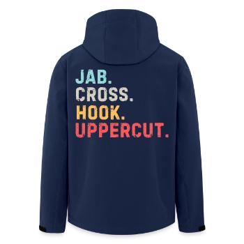 Lustiger Boxliebhaber Jab Cross Hook Uppercut - Recycelte Männer Softshell-Jacke von Stanley/Stella - Navy - Hinten - AI Model Male 185 light (185cm)