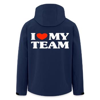 Team Teamwork Spruch - Recycelte Männer Softshell-Jacke von Stanley/Stella - Navy - Hinten - AI Model Male 185 light (185cm)