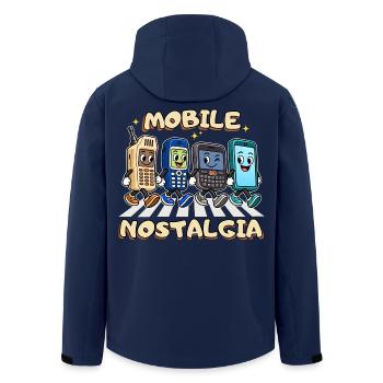 Mobile Nostalgia: Retro-Handy-Parade - Recycelte Männer Softshell-Jacke von Stanley/Stella - Navy - Hinten - AI Model Male 185 light (185cm)