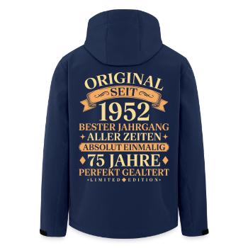 Geburtstag 1952 Jahrgang Einmalig 75 Jahre - Recycelte Männer Softshell-Jacke von Stanley/Stella - Navy - Hinten - AI Model Male 185 light (185cm)