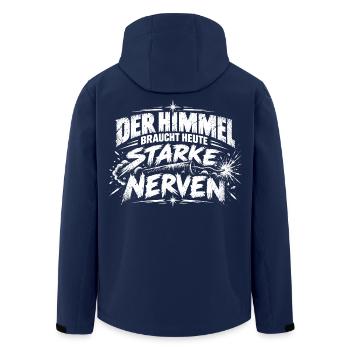 Der Himmel braucht heute starke Nerven - Recycelte Männer Softshell-Jacke von Stanley/Stella - Navy - Hinten - AI Model Male 185 light (185cm)