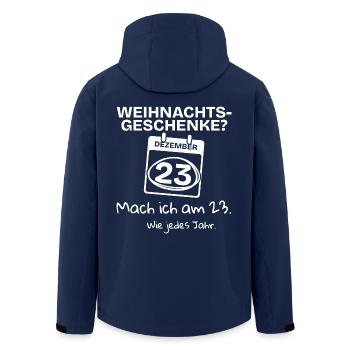 Weihnachtsgeschenke mach ich am 23 - Weihnachten - Recycelte Männer Softshell-Jacke von Stanley/Stella - Navy - Hinten - AI Model Male 185 light (185cm)