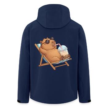 Capybara - Recycelte Männer Softshell-Jacke von Stanley/Stella - Navy - Hinten - AI Model Male 185 light (185cm)