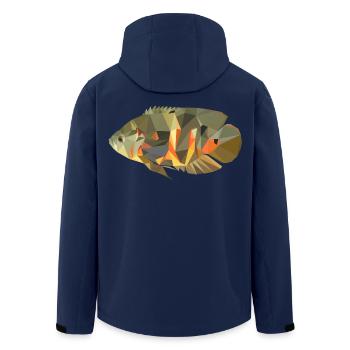 Astronotus ocellatus (Pfauenaugenbuntbarsch) - Recycelte Männer Softshell-Jacke von Stanley/Stella - Navy - Hinten - AI Model Male 185 light (185cm)
