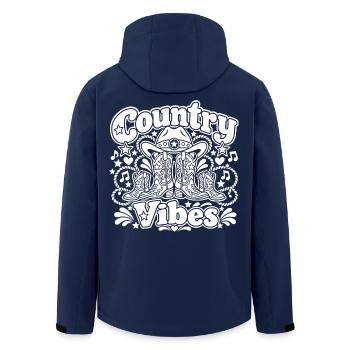 Country Vibes Cowboy Stiefel - Recycelte Männer Softshell-Jacke von Stanley/Stella - Navy - Hinten - AI Model Male 185 light (185cm)