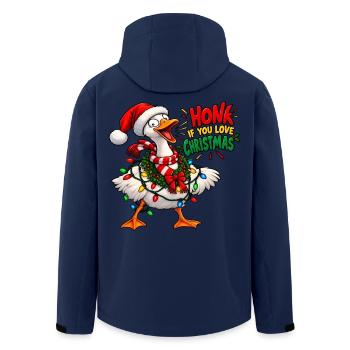 Schreiende Gans – Weihnachtshumor - Recycelte Männer Softshell-Jacke von Stanley/Stella - Navy - Hinten - AI Model Male 185 light (185cm)