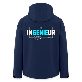 Ingenieur – Das Genie im Wort - Recycelte Männer Softshell-Jacke von Stanley/Stella - Navy - Hinten - AI Model Male 185 light (185cm)