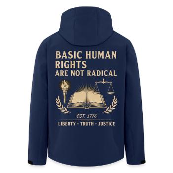 Grundlegende Menschenrechte Sind Nicht Radikal - Recycelte Männer Softshell-Jacke von Stanley/Stella - Navy - Hinten - AI Model Male 185 light (185cm)