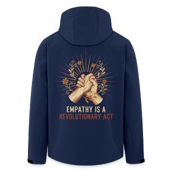 Empathie als revolutionäre Tat - Recycelte Männer Softshell-Jacke von Stanley/Stella - Navy - Hinten - AI Model Male 185 light (185cm)