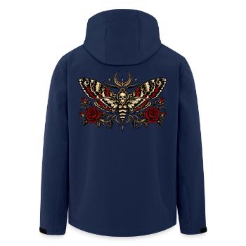 Totenkopfschwärmer Gothic Motte - Recycelte Männer Softshell-Jacke von Stanley/Stella - Navy - Hinten - AI Model Male 185 light (185cm)