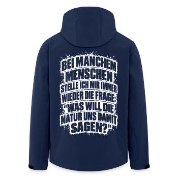 Lustiger Spruch Bei manchem Menschen stelle ich... - Recycelte Männer Softshell-Jacke von Stanley/Stella - Navy - Hinten - AI Model Male 185 light (185cm)