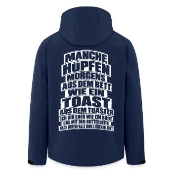 Lustiges Geschenk für Morgenmuffel - Recycelte Männer Softshell-Jacke von Stanley/Stella - Navy - Hinten - AI Model Male 185 light (185cm)