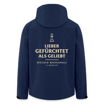 Lieber gefürchtet als geliebt Machiavelli Zitat - Recycelte Männer Softshell-Jacke von Stanley/Stella - Navy - Hinten - AI Model Male 185 light (185cm)