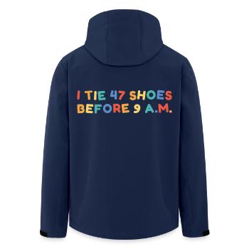 Ich binde 47 Schuhe vor 9 Uhr morgens Kindergartenlehrerin - Recycelte Männer Softshell-Jacke von Stanley/Stella - Navy - Hinten - AI Model Male 185 light (185cm)