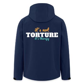 Es ist keine Foltertherapie Physiotherapeut - Recycelte Männer Softshell-Jacke von Stanley/Stella - Navy - Hinten - AI Model Male 185 light (185cm)