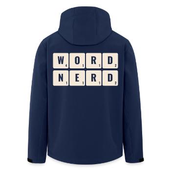 Word Nerd Letter Flieses Board Game Lover - Recycelte Männer Softshell-Jacke von Stanley/Stella - Navy - Hinten - AI Model Male 185 light (185cm)