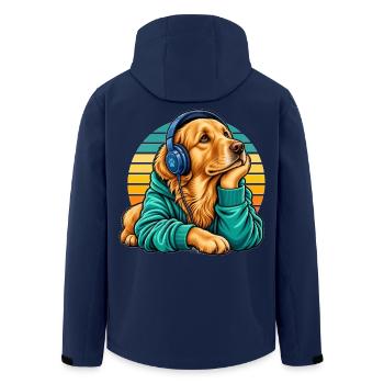 Golden Retriever Hundemama süße Haustierliebhaberin - Recycelte Männer Softshell-Jacke von Stanley/Stella - Navy - Hinten - AI Model Male 185 light (185cm)
