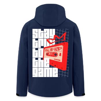 Stay True To The Game - Hip Hop Statement - Recycelte Männer Softshell-Jacke von Stanley/Stella - Navy - Hinten - AI Model Male 185 light (185cm)
