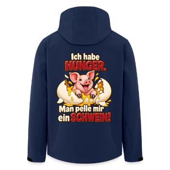 Ich habe Hunger – Man pelle mir ein Schwein! - Recycelte Männer Softshell-Jacke von Stanley/Stella - Navy - Hinten - AI Model Male 185 light (185cm)