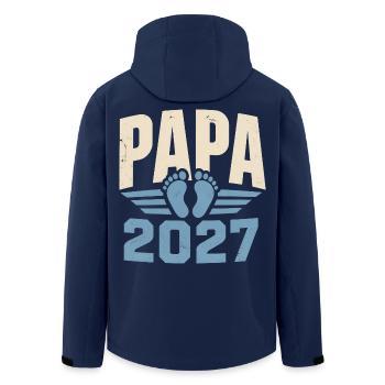 Papa 2027 Vorfreude Auf Das Erste Baby - Recycelte Männer Softshell-Jacke von Stanley/Stella - Navy - Hinten - AI Model Male 185 light (185cm)