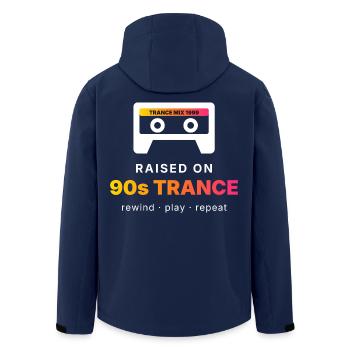 Raised On 90s Trance - Retro Tape - Recycelte Männer Softshell-Jacke von Stanley/Stella - Navy - Hinten - AI Model Male 185 light (185cm)