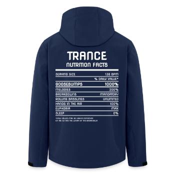 Trance Nutrition Facts - 138 BPM - Recycelte Männer Softshell-Jacke von Stanley/Stella - Navy - Hinten - AI Model Male 185 light (185cm)