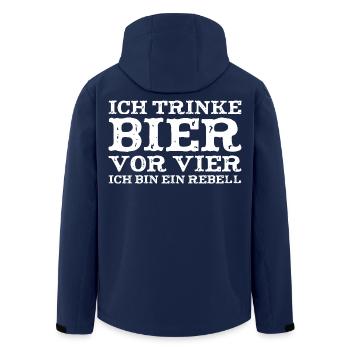 Rebell Spruch - Recycelte Männer Softshell-Jacke von Stanley/Stella - Navy - Hinten - AI Model Male 185 light (185cm)
