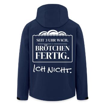 Seit 3 Uhr wach Brötchen fertig - Bäcker Lustig - Recycelte Männer Softshell-Jacke von Stanley/Stella - Navy - Hinten - AI Model Male 185 light (185cm)